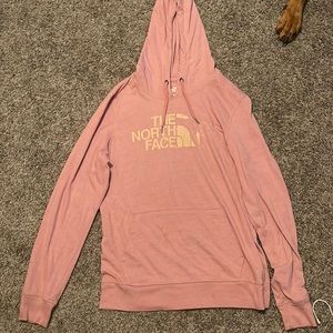 Pink north face light hoodie